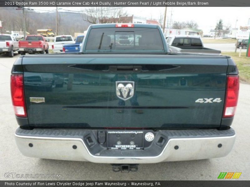 Hunter Green Pearl / Light Pebble Beige/Bark Brown 2011 Dodge Ram 3500 HD Laramie Crew Cab 4x4 Dually