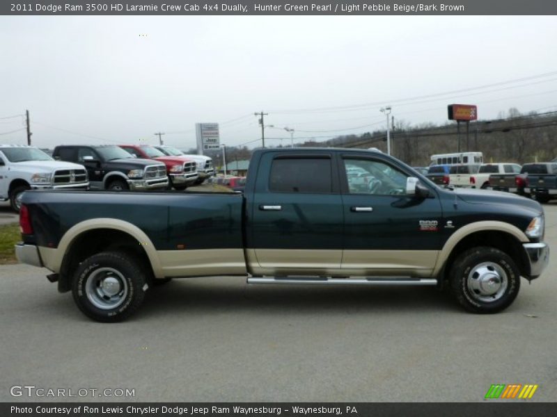 Hunter Green Pearl / Light Pebble Beige/Bark Brown 2011 Dodge Ram 3500 HD Laramie Crew Cab 4x4 Dually