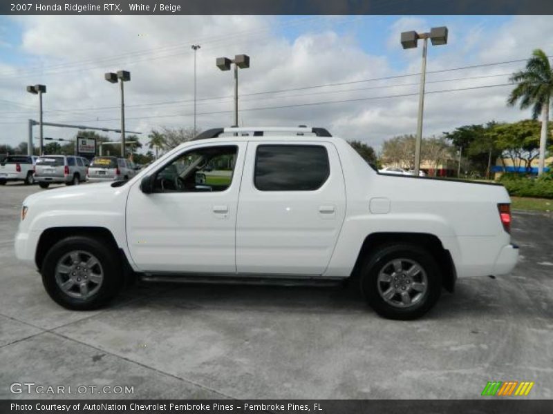 White / Beige 2007 Honda Ridgeline RTX