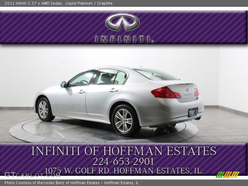 Liquid Platinum / Graphite 2011 Infiniti G 37 x AWD Sedan