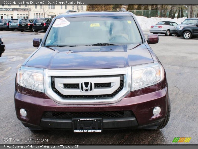Dark Cherry Pearl / Beige 2011 Honda Pilot EX-L 4WD