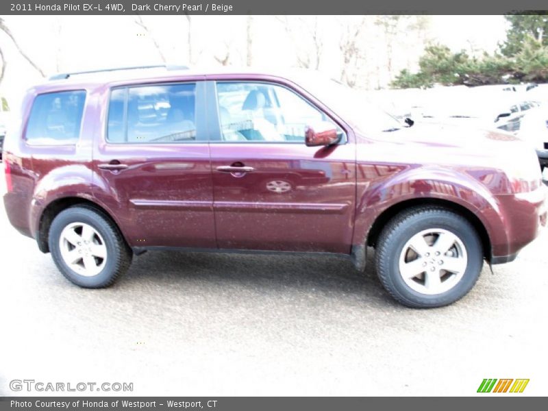 Dark Cherry Pearl / Beige 2011 Honda Pilot EX-L 4WD