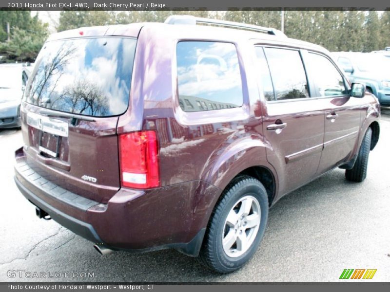 Dark Cherry Pearl / Beige 2011 Honda Pilot EX-L 4WD