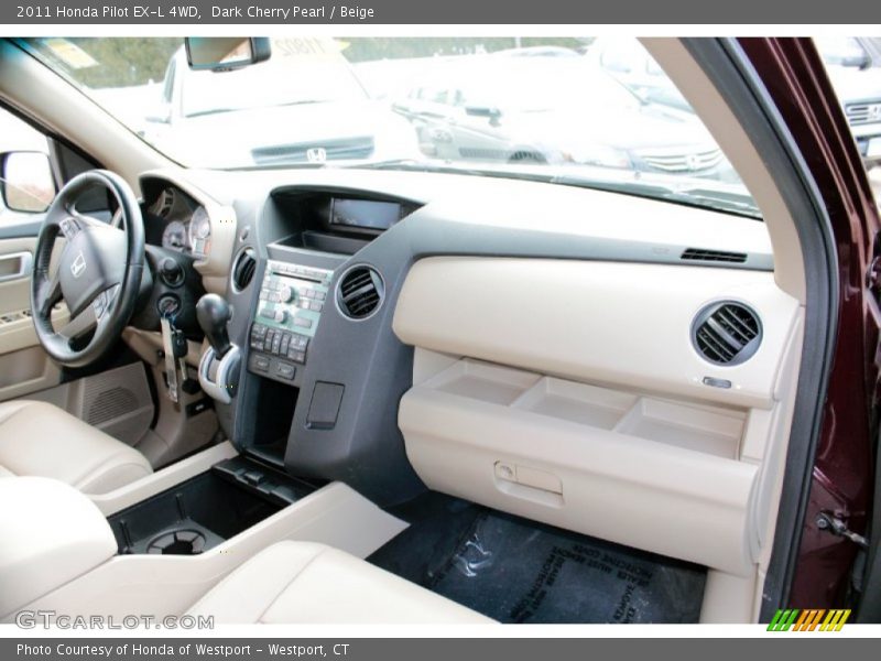 Dark Cherry Pearl / Beige 2011 Honda Pilot EX-L 4WD