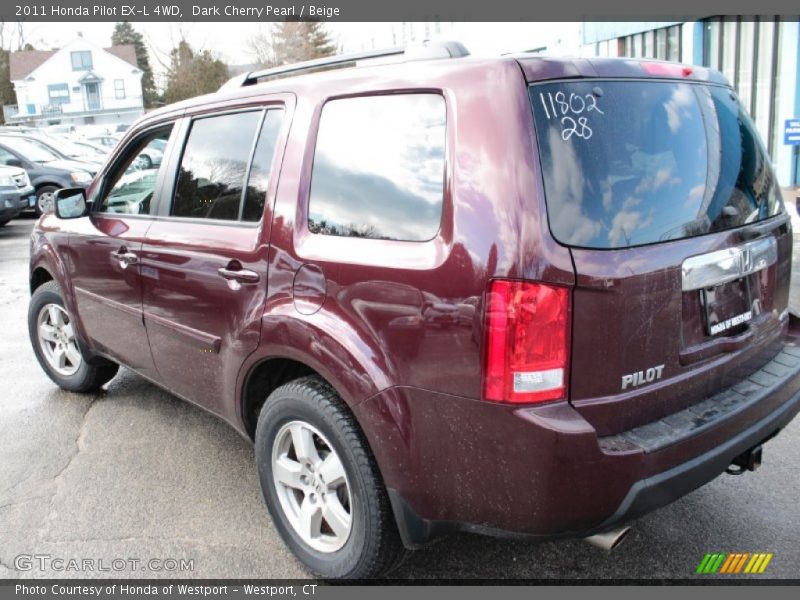Dark Cherry Pearl / Beige 2011 Honda Pilot EX-L 4WD