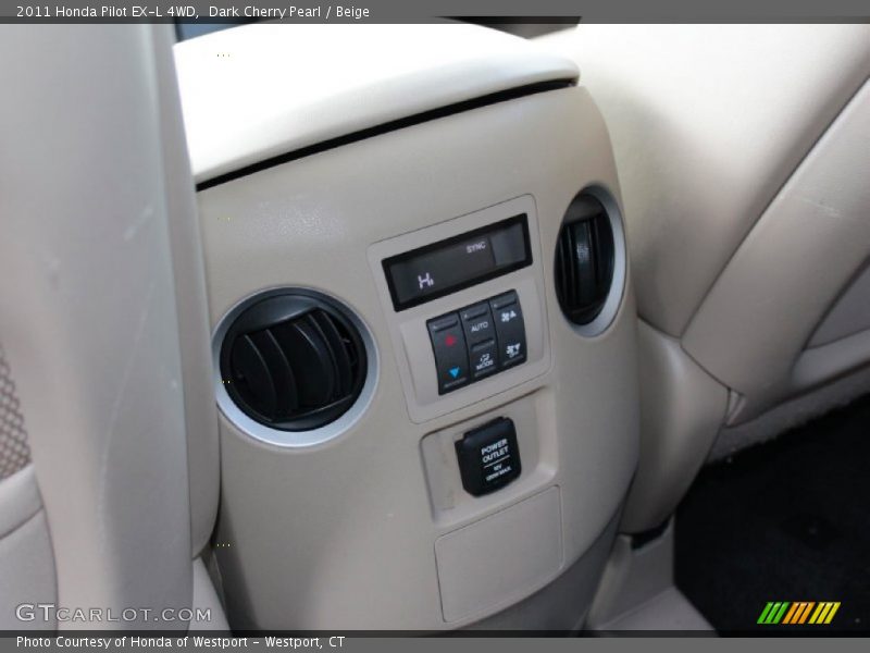 Dark Cherry Pearl / Beige 2011 Honda Pilot EX-L 4WD