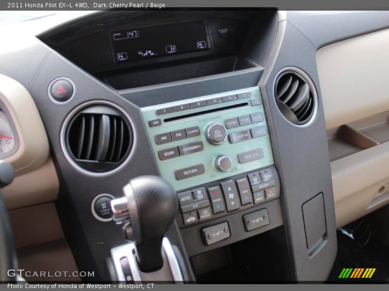 Dark Cherry Pearl / Beige 2011 Honda Pilot EX-L 4WD