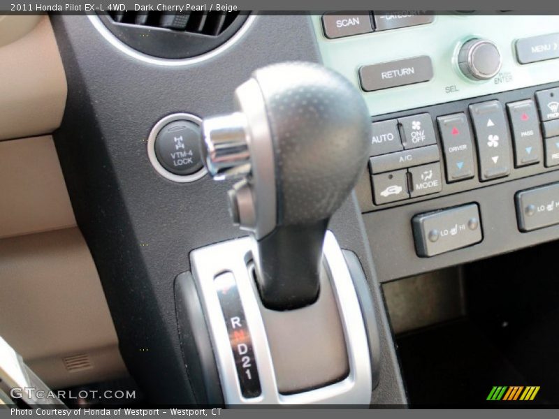 Dark Cherry Pearl / Beige 2011 Honda Pilot EX-L 4WD
