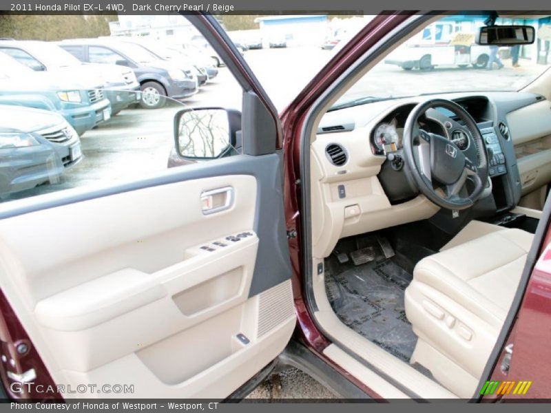 Dark Cherry Pearl / Beige 2011 Honda Pilot EX-L 4WD