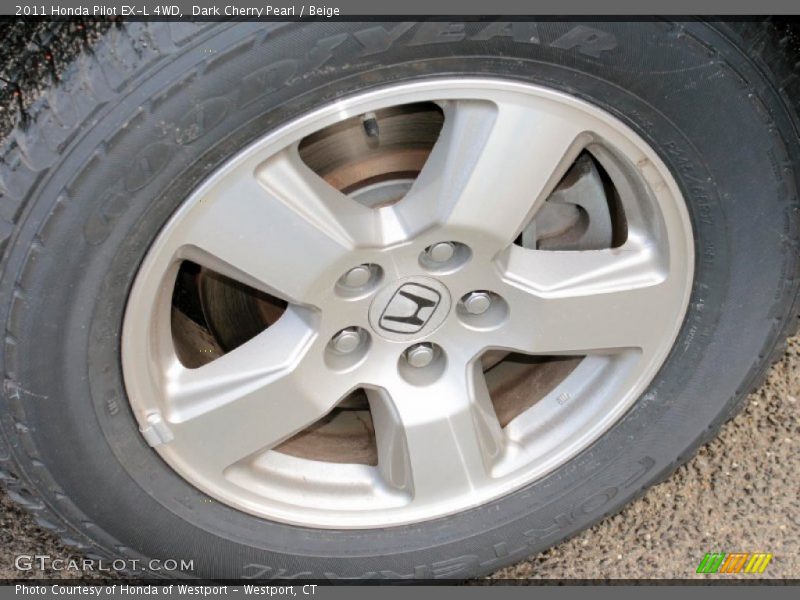 Dark Cherry Pearl / Beige 2011 Honda Pilot EX-L 4WD