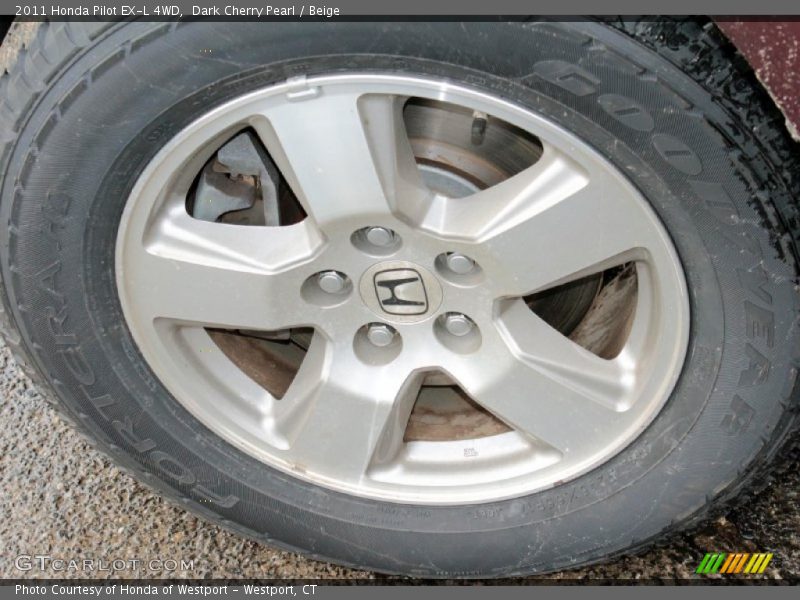 Dark Cherry Pearl / Beige 2011 Honda Pilot EX-L 4WD