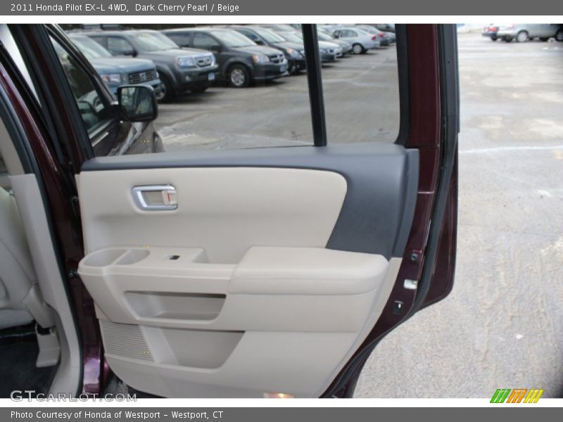 Dark Cherry Pearl / Beige 2011 Honda Pilot EX-L 4WD