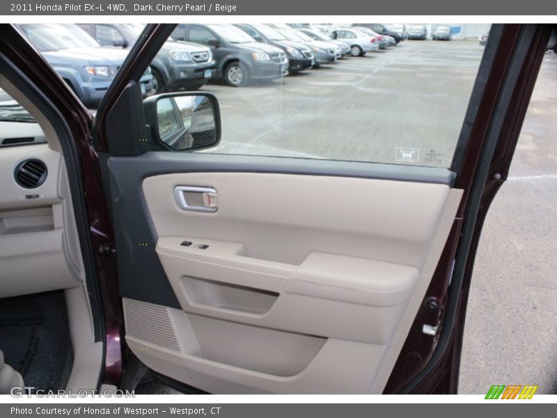 Dark Cherry Pearl / Beige 2011 Honda Pilot EX-L 4WD