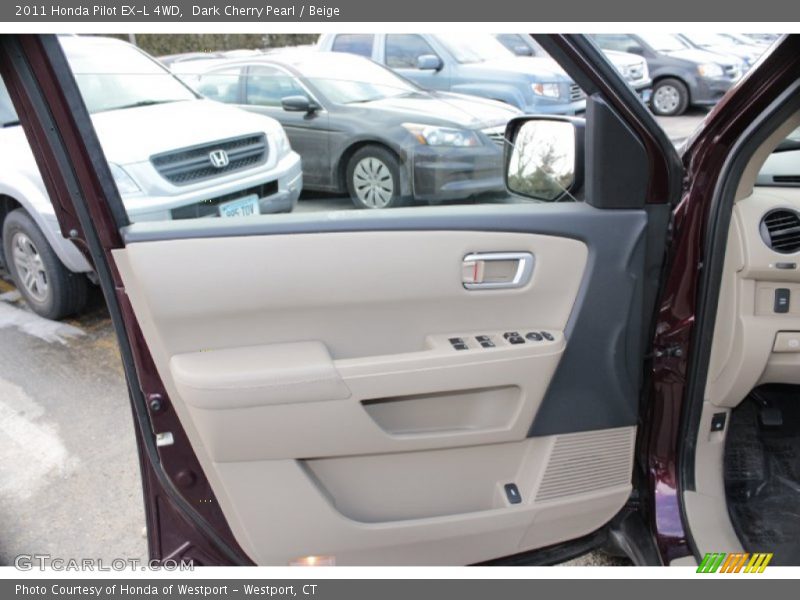 Dark Cherry Pearl / Beige 2011 Honda Pilot EX-L 4WD