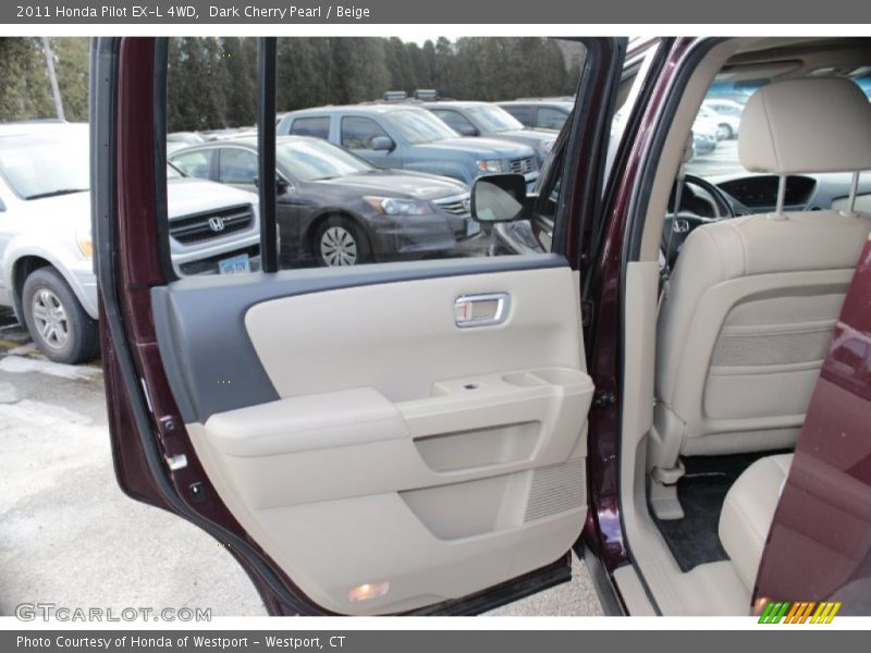 Dark Cherry Pearl / Beige 2011 Honda Pilot EX-L 4WD