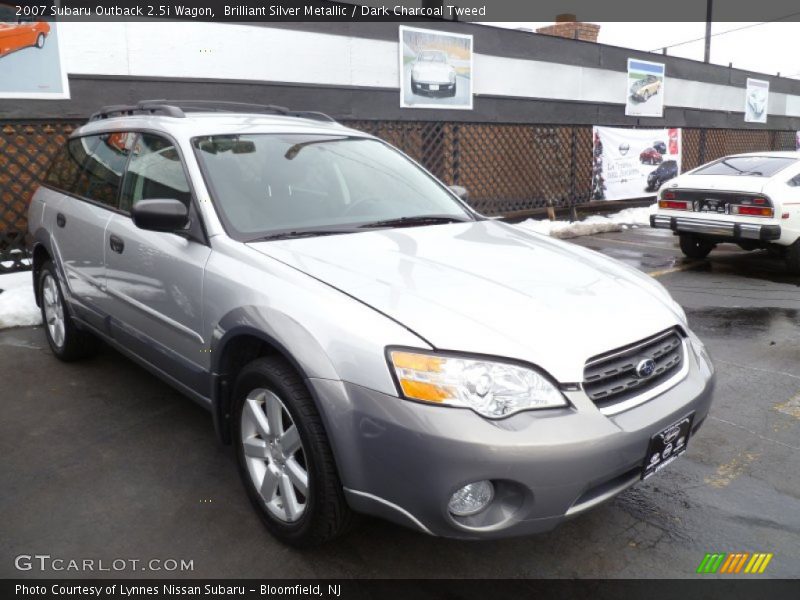 Brilliant Silver Metallic / Dark Charcoal Tweed 2007 Subaru Outback 2.5i Wagon