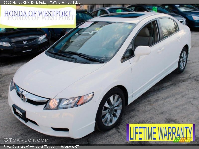 Taffeta White / Beige 2010 Honda Civic EX-L Sedan