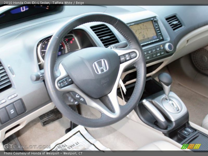 Taffeta White / Beige 2010 Honda Civic EX-L Sedan