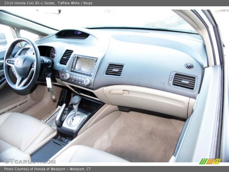 Taffeta White / Beige 2010 Honda Civic EX-L Sedan