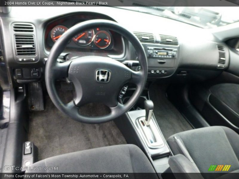 Black Interior - 2004 Civic LX Coupe 