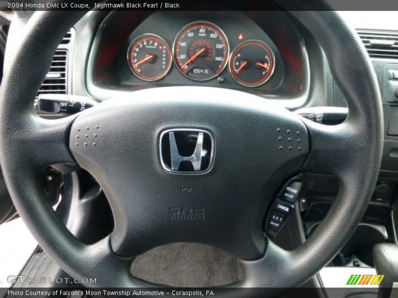 Nighthawk Black Pearl / Black 2004 Honda Civic LX Coupe