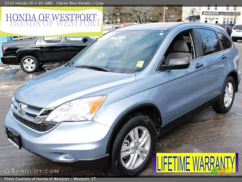 Glacier Blue Metallic / Gray 2010 Honda CR-V EX AWD