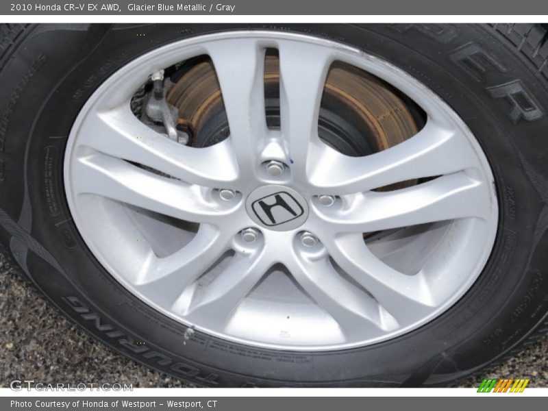 Glacier Blue Metallic / Gray 2010 Honda CR-V EX AWD