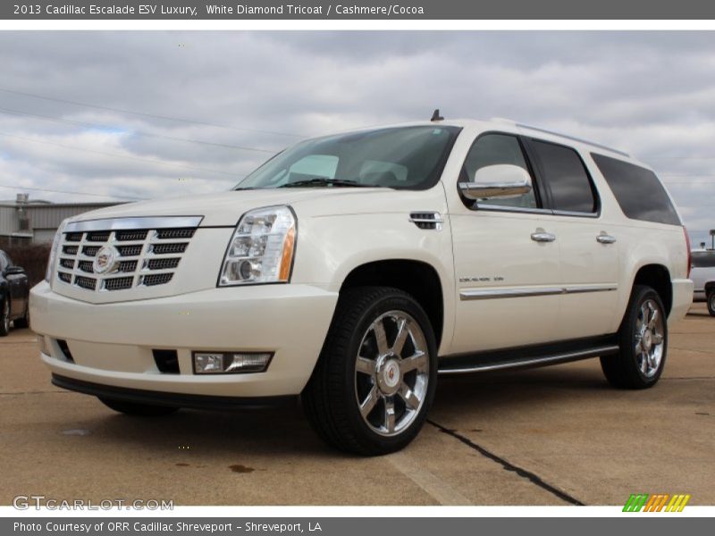 White Diamond Tricoat / Cashmere/Cocoa 2013 Cadillac Escalade ESV Luxury