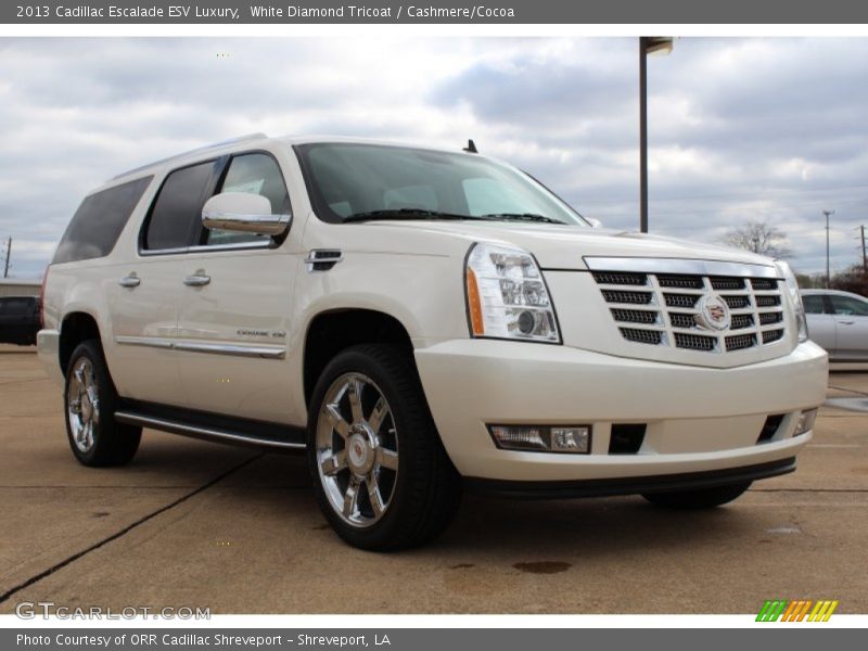 White Diamond Tricoat / Cashmere/Cocoa 2013 Cadillac Escalade ESV Luxury