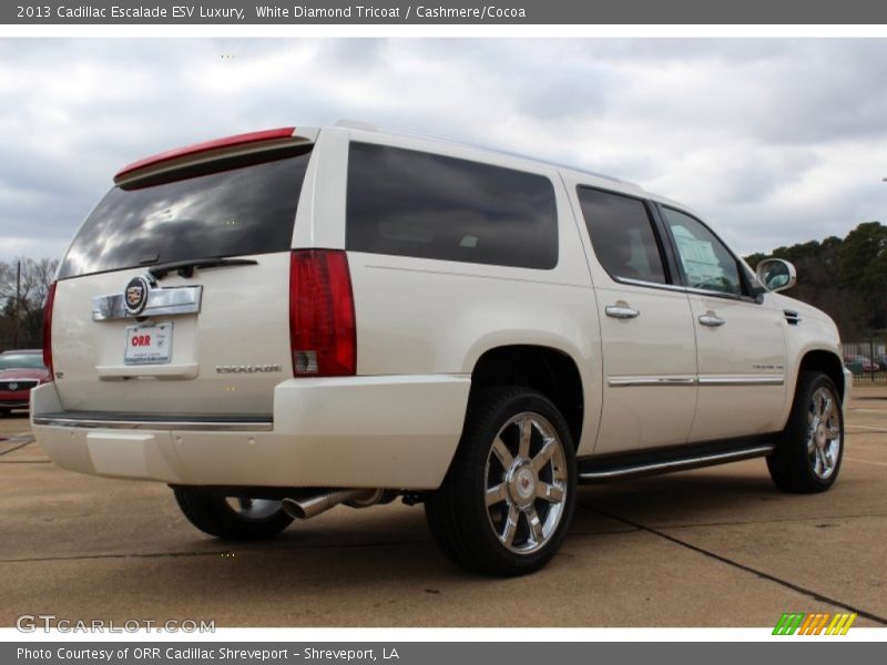 White Diamond Tricoat / Cashmere/Cocoa 2013 Cadillac Escalade ESV Luxury