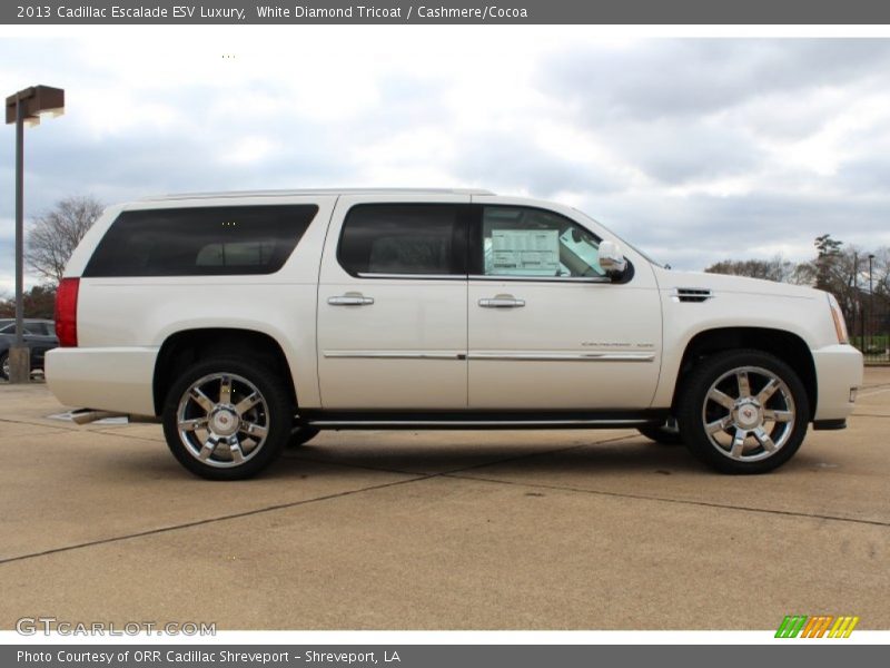 White Diamond Tricoat / Cashmere/Cocoa 2013 Cadillac Escalade ESV Luxury