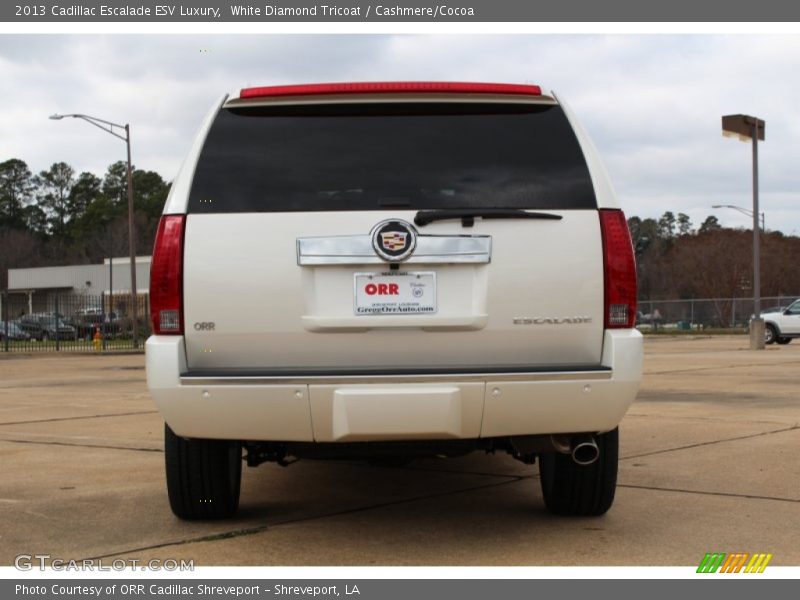 White Diamond Tricoat / Cashmere/Cocoa 2013 Cadillac Escalade ESV Luxury