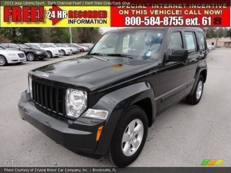 Dark Charcoal Pearl / Dark Slate Gray/Dark Olive 2011 Jeep Liberty Sport