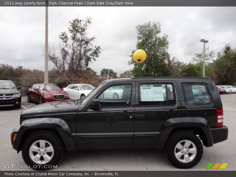 Dark Charcoal Pearl / Dark Slate Gray/Dark Olive 2011 Jeep Liberty Sport