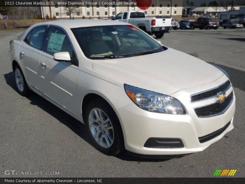 White Diamond Tricoat / Cocoa/Light Neutral 2013 Chevrolet Malibu ECO