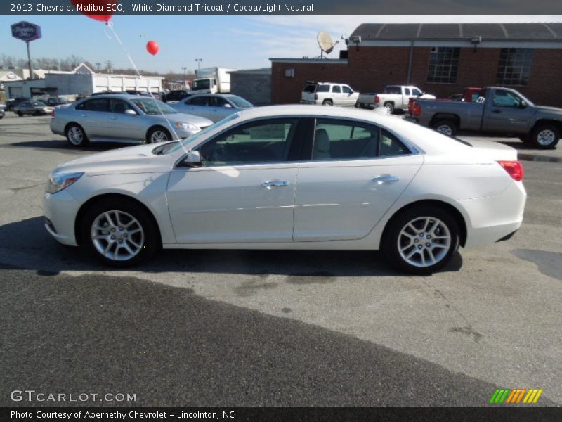 White Diamond Tricoat / Cocoa/Light Neutral 2013 Chevrolet Malibu ECO