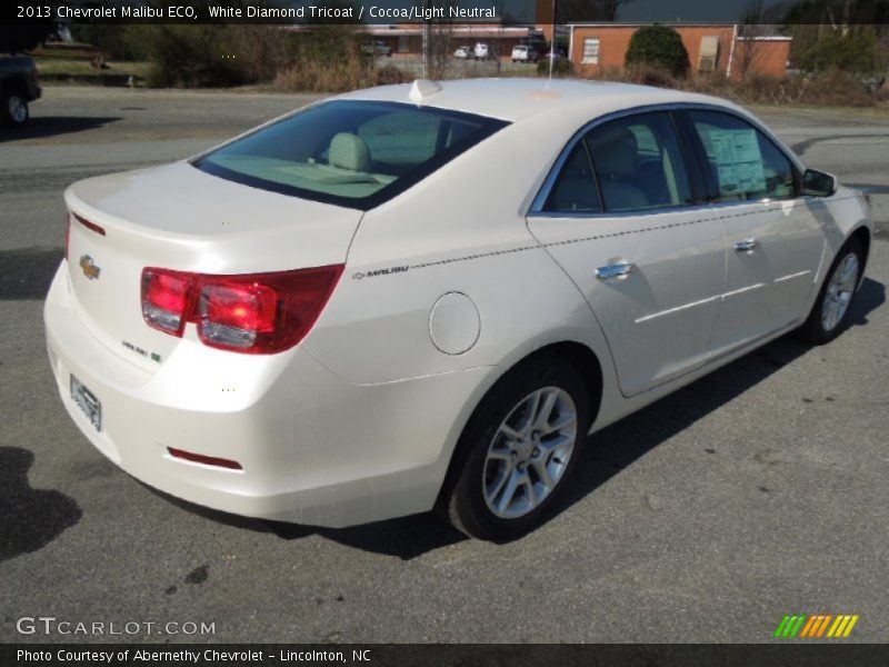 White Diamond Tricoat / Cocoa/Light Neutral 2013 Chevrolet Malibu ECO