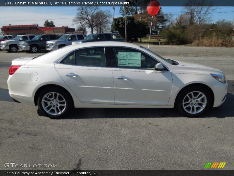 White Diamond Tricoat / Cocoa/Light Neutral 2013 Chevrolet Malibu ECO