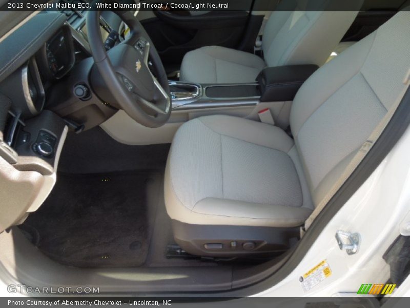 White Diamond Tricoat / Cocoa/Light Neutral 2013 Chevrolet Malibu ECO