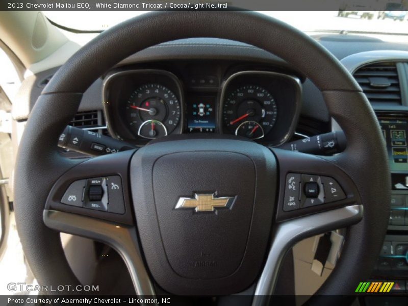 White Diamond Tricoat / Cocoa/Light Neutral 2013 Chevrolet Malibu ECO