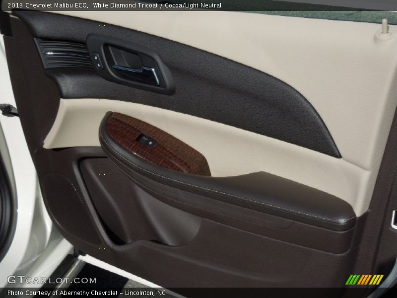 White Diamond Tricoat / Cocoa/Light Neutral 2013 Chevrolet Malibu ECO