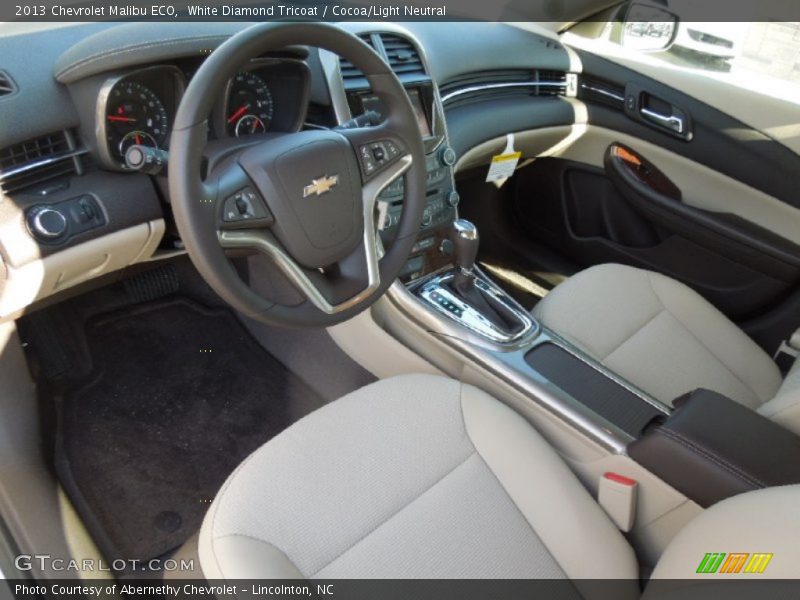 White Diamond Tricoat / Cocoa/Light Neutral 2013 Chevrolet Malibu ECO