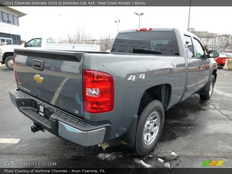 Steel Green Metallic / Ebony 2011 Chevrolet Silverado 1500 LS Extended Cab 4x4