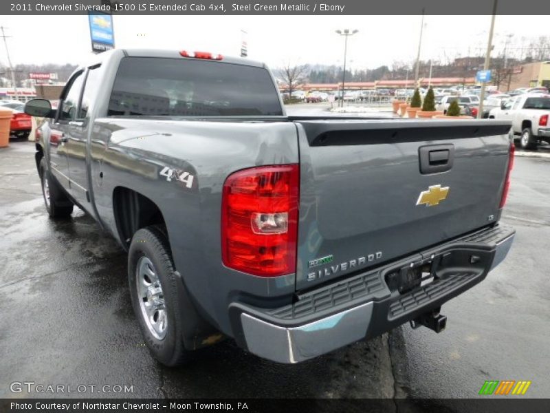 Steel Green Metallic / Ebony 2011 Chevrolet Silverado 1500 LS Extended Cab 4x4
