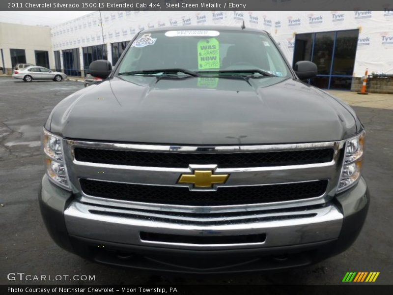 Steel Green Metallic / Ebony 2011 Chevrolet Silverado 1500 LS Extended Cab 4x4