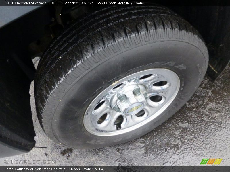 Steel Green Metallic / Ebony 2011 Chevrolet Silverado 1500 LS Extended Cab 4x4