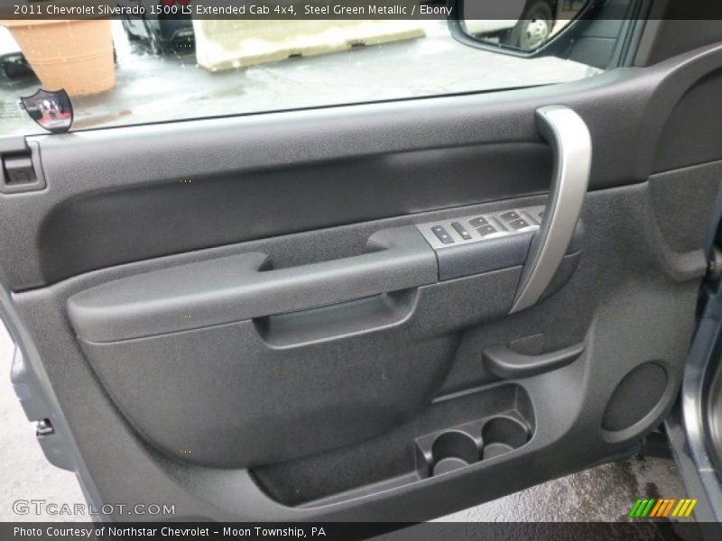 Steel Green Metallic / Ebony 2011 Chevrolet Silverado 1500 LS Extended Cab 4x4
