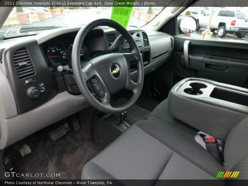 Steel Green Metallic / Ebony 2011 Chevrolet Silverado 1500 LS Extended Cab 4x4