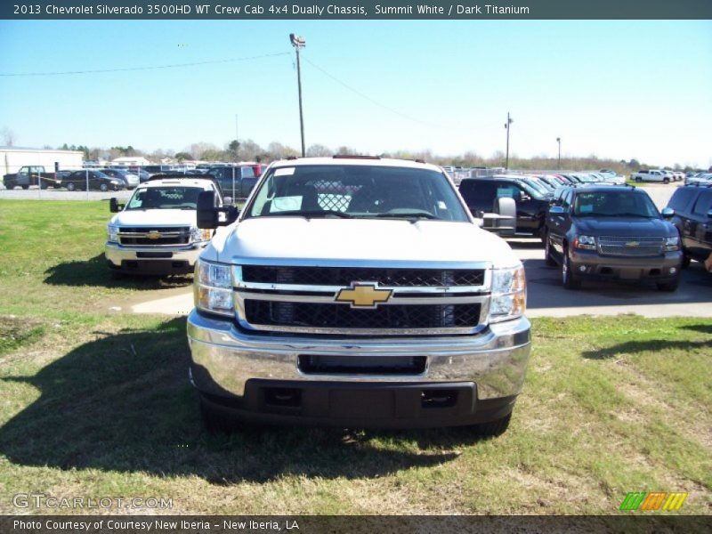 Summit White / Dark Titanium 2013 Chevrolet Silverado 3500HD WT Crew Cab 4x4 Dually Chassis