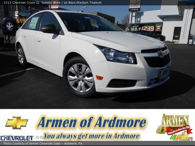 Summit White / Jet Black/Medium Titanium 2013 Chevrolet Cruze LS